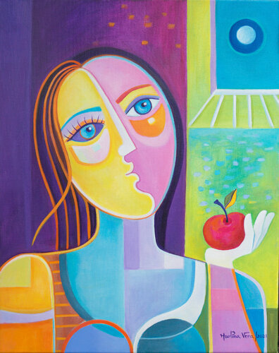 Eve and the Blue Moon van Marlina Vera, Schilderij te koop op Singulart
