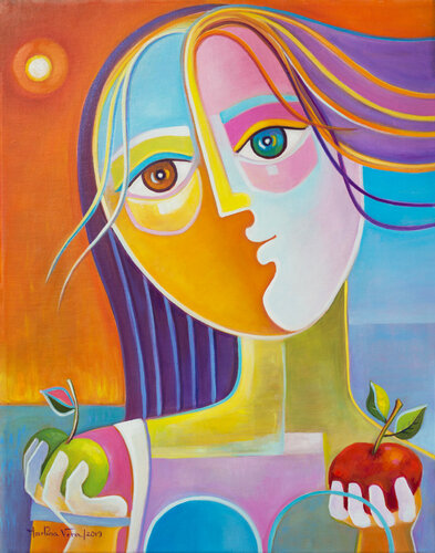 Eva con sus Dos Manzanas von Marlina Vera, Malerei kaufen auf Singulart