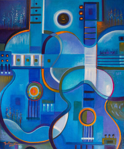 Blue Guitars von Marlina Vera, Malerei kaufen auf Singulart