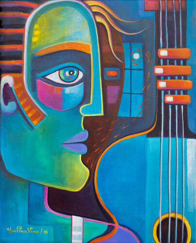 El Guitarrista van Marlina Vera, Schilderij te koop op Singulart