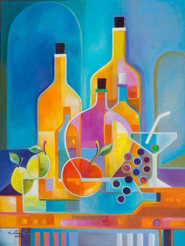 Martini and Wine van Marlina Vera, Schilderij te koop op Singulart