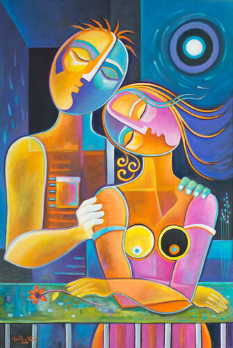 Lovers in the Night von Marlina Vera, Malerei kaufen auf Singulart