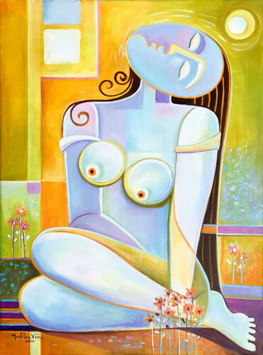 Woman at Peace van Marlina Vera, Schilderij te koop op Singulart