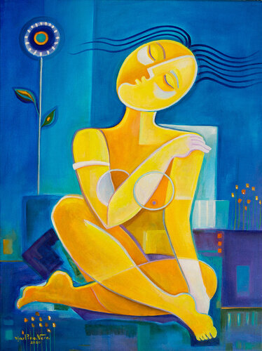 Woman at Peace #5 van Marlina Vera, Schilderij te koop op Singulart