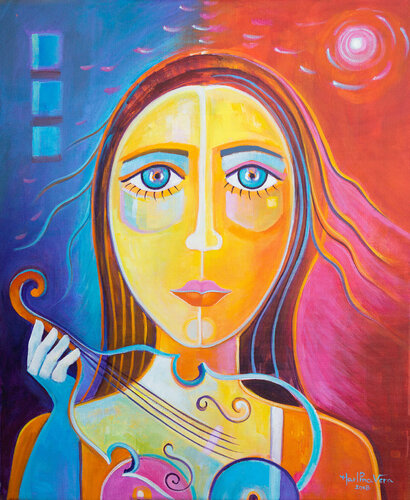 Modern VIolinist von Marlina Vera, Malerei kaufen auf Singulart