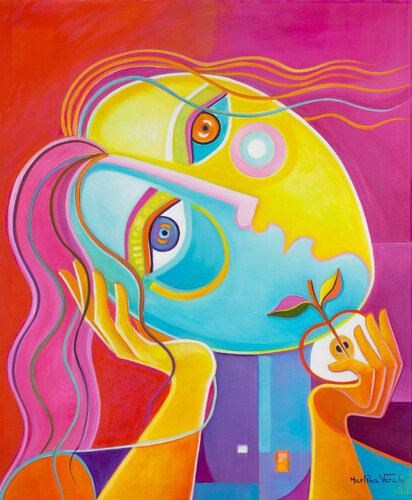 Eve and her Half Apple van Marlina Vera, Schilderij te koop op Singulart