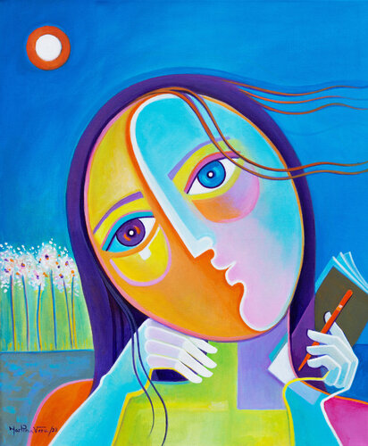 The Woman Writer de Marlina Vera, Pintura a la venta en Singulart