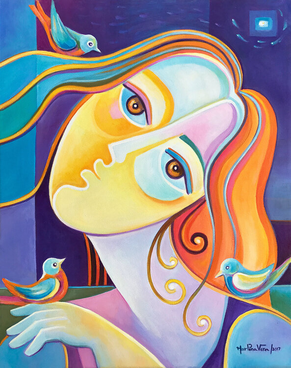 Girl with Birds Marlina Vera