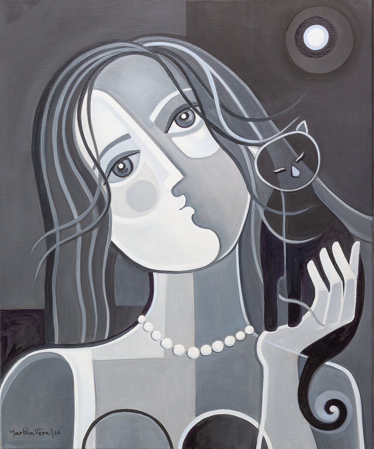 Woman with a Black Cat #2 Marlina Vera