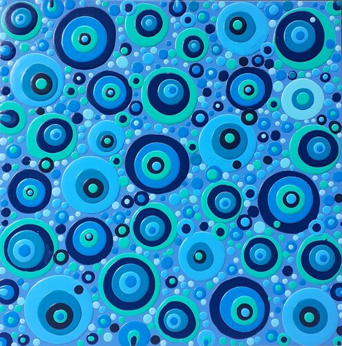Blue Bubbly van Julee Latimer, Schilderij te koop op Singulart