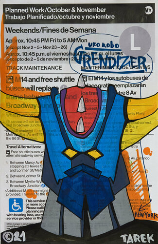 Goldorak was in New York by Tarek Ben Yakhlef, Work on Paper for Sale on Singulart