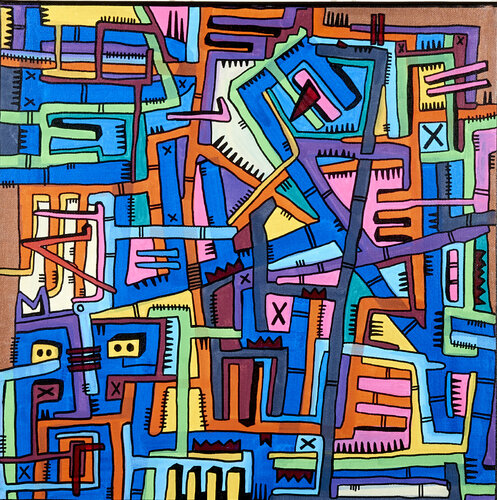 Geometrik #18 van Tarek Ben Yakhlef, Schilderij te koop op Singulart