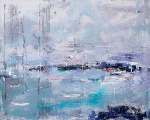 September, Boats Under The Moon by Kamen Trifonov, Painting for Sale on Singulart