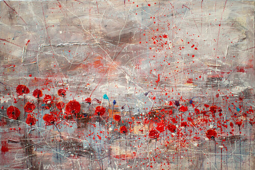 Poppies at Dusk 5 di Kamen Trifonov, Pittura in vendita su Singulart