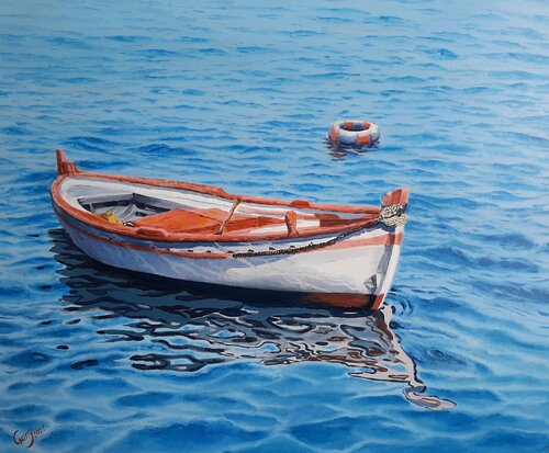 Boat reflection 04 by Garry Arzumanyan, Painting for Sale on Singulart