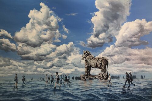 Black Door 14 by Garry Arzumanyan, Painting for Sale on Singulart