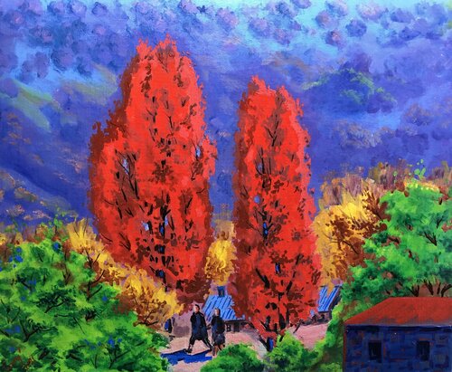 Autumn landscape 09 van Garry Arzumanyan, Schilderij te koop op Singulart