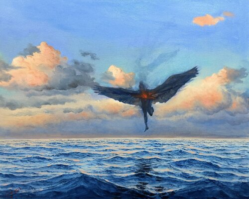 Black Door 25. Icarus. by Garry Arzumanyan, Painting for Sale on Singulart