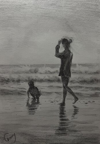 The Beach 06 (sketch) by Garry Arzumanyan, Drawing for Sale on Singulart
