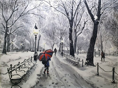 Winter landscape 04. New York. von Garry Arzumanyan, Malerei kaufen auf Singulart