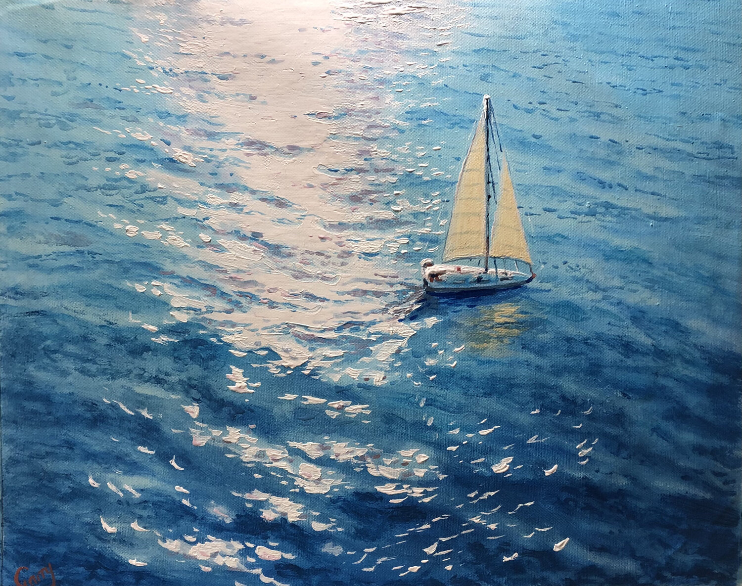 Seascape with sailboat 33 Garry Arzumanyan