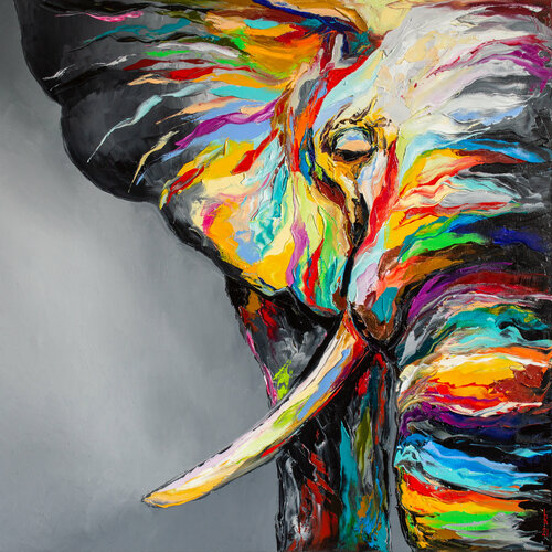 Dreaming elephant by Liubov Kuptsova, Painting for Sale on Singulart