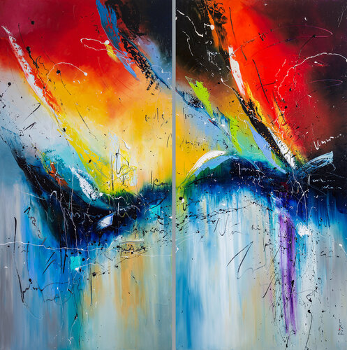 Fire and Ice (diptych) von Liubov Kuptsova, Malerei kaufen auf Singulart