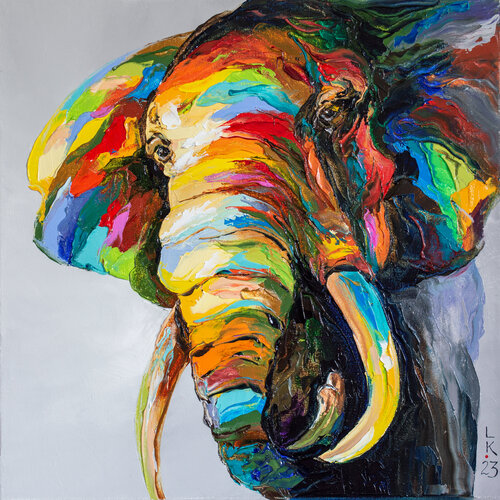 Elephant look by Liubov Kuptsova, Painting for Sale on Singulart