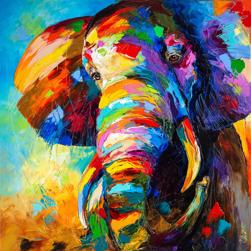 Young elephant by Liubov Kuptsova, Painting for Sale on Singulart