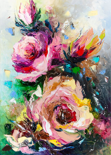 Symphony of Blooming Roses von Liubov Kuptsova, Malerei kaufen auf Singulart