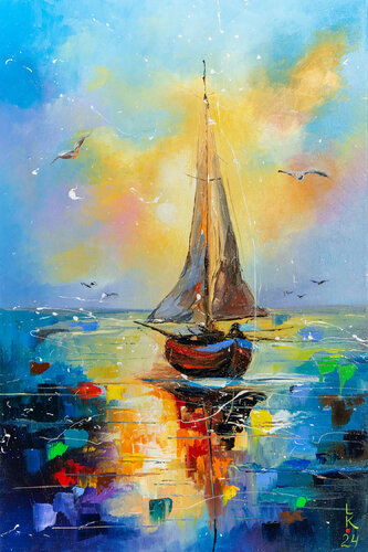 Enjoy sailing by Liubov Kuptsova, Painting for Sale on Singulart