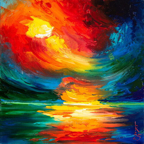 Flame Over the Horizon by Liubov Kuptsova, Painting for Sale on Singulart