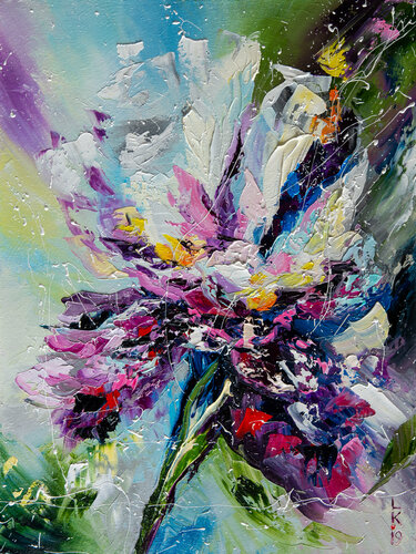 Iris flower by Liubov Kuptsova, Painting for Sale on Singulart