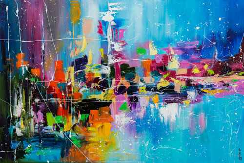 Journey to the colorful place by Liubov Kuptsova, Painting for Sale on Singulart
