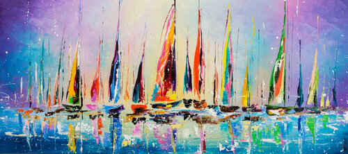 Great regatta by Liubov Kuptsova, Painting for Sale on Singulart
