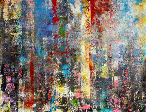 Colors of big city (Framed) de Liubov Kuptsova, Pintura a la venta en Singulart