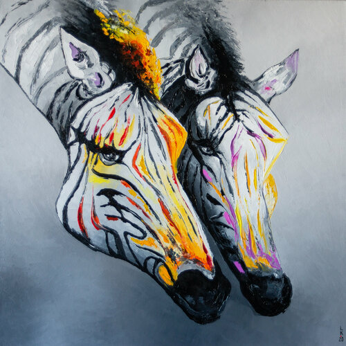Zebras 2 by Liubov Kuptsova, Painting for Sale on Singulart