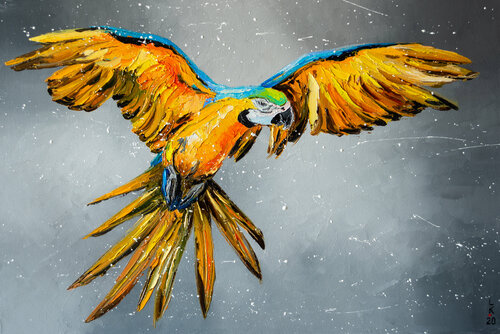 Yellow parrot by Liubov Kuptsova, Painting for Sale on Singulart