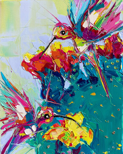 Song of the Cactus Flower di Lina Redford, Pittura in vendita su Singulart