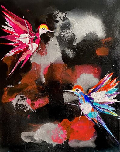 Silhouette of the Night’s Glow di Lina Redford, Pittura in vendita su Singulart