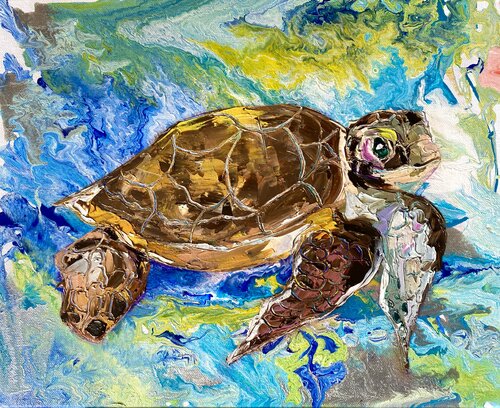 Days of the Sea Turtle di Lina Redford, Pittura in vendita su Singulart