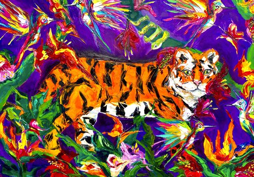 The Jungle Book or Rudyard Kipling's Tale by Lina Redford, Painting for Sale on Singulart