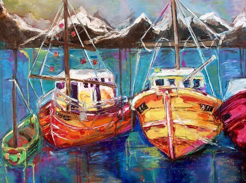 Tales of an Old Harbour de Lina Redford, Pintura a la venta en Singulart