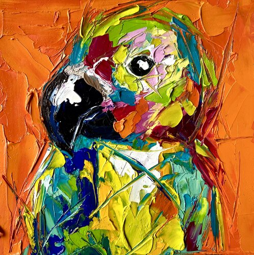 Dream of an Orange Bird di Lina Redford, Pittura in vendita su Singulart
