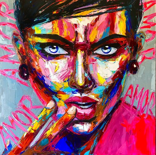 “AMOR Or Nothing Concrete” by Lina Redford, 회화 for Sale on Singulart