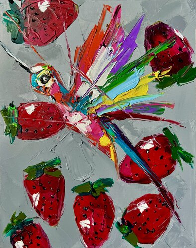 Strawberry shortcake by Lina Redford, 油畫 for Sale on Singulart