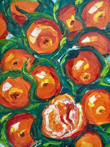 Magic of Juicy Oranges by Lina Redford, Painting for Sale on Singulart