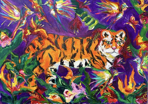 The Jungle Book or Rudyard Kipling's Tale di Lina Redford, Pittura in vendita su Singulart