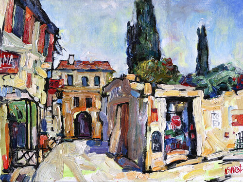 Street, cypresses, Provence. Nicolai Ostapenco (N.Swiristuhi)