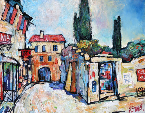 Old city and cypresses. Nicolai Ostapenco (N.Swiristuhi)